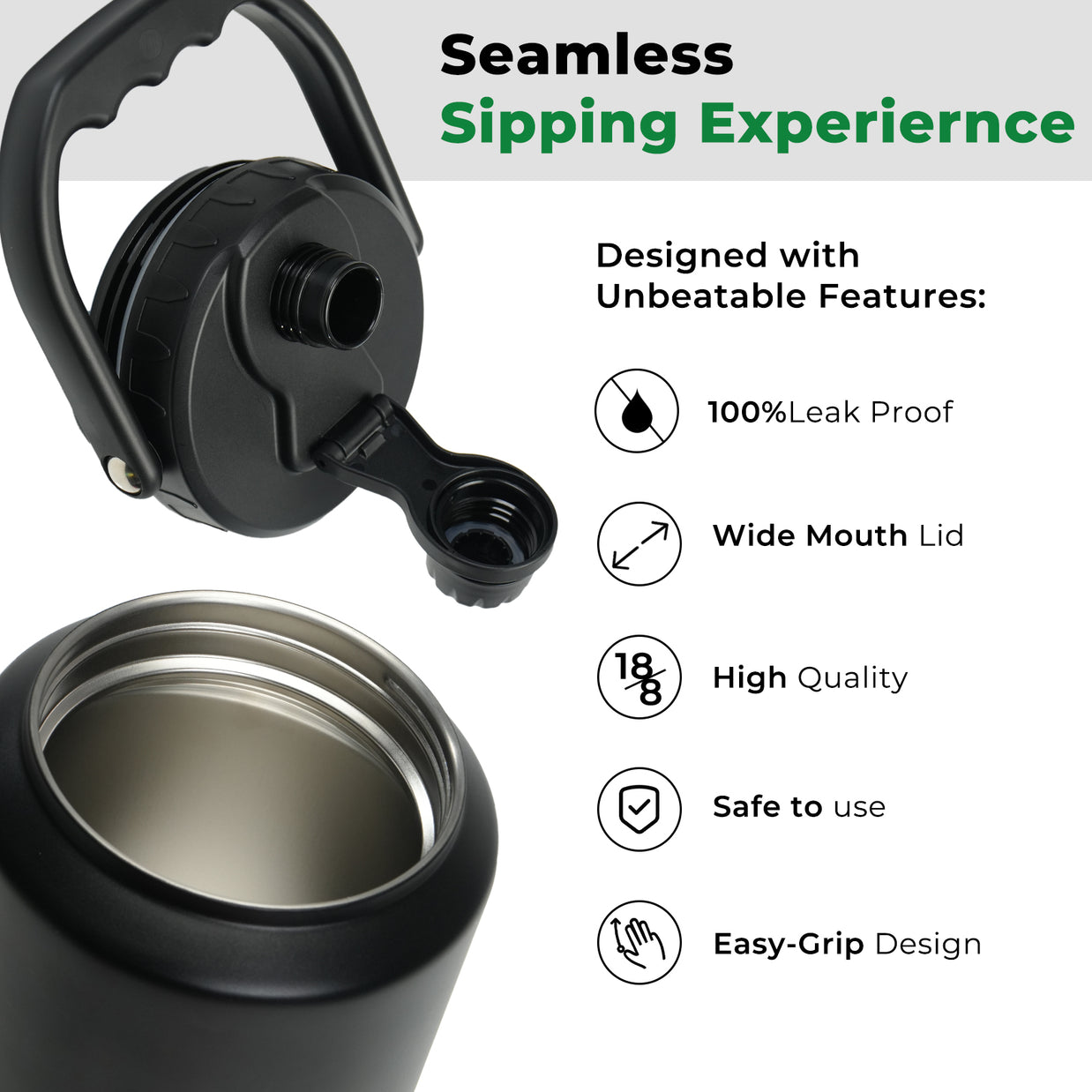 1 Gallon Water Bottle Insulated 128oz Stainless Steel Water Jug img 7