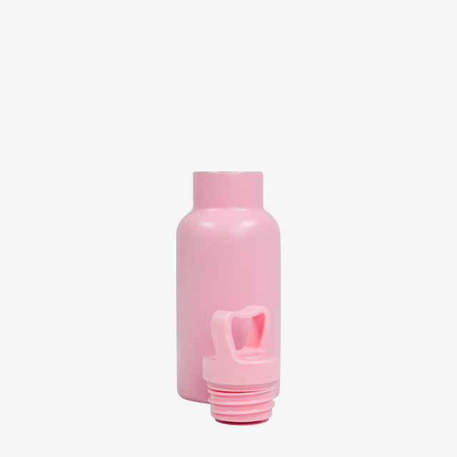 12 oz Kids Straw Stainless Steel Water Bottle with Cordate Carrying Handle pink img 2