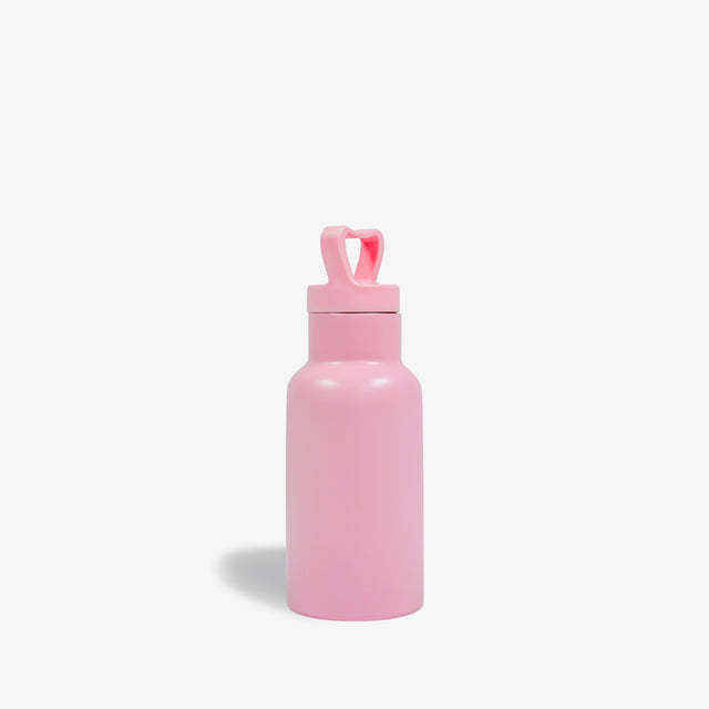 12 oz Kids Straw Stainless Steel Water Bottle with Cordate Carrying Handle pink img 1