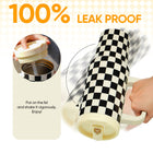 Black checkered Atlist tumbler side view