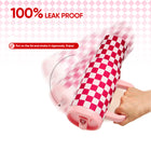 40 oz Checkered Pattern Tumbler With Straw