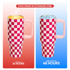 40 oz Checkered Pattern Tumbler With Straw