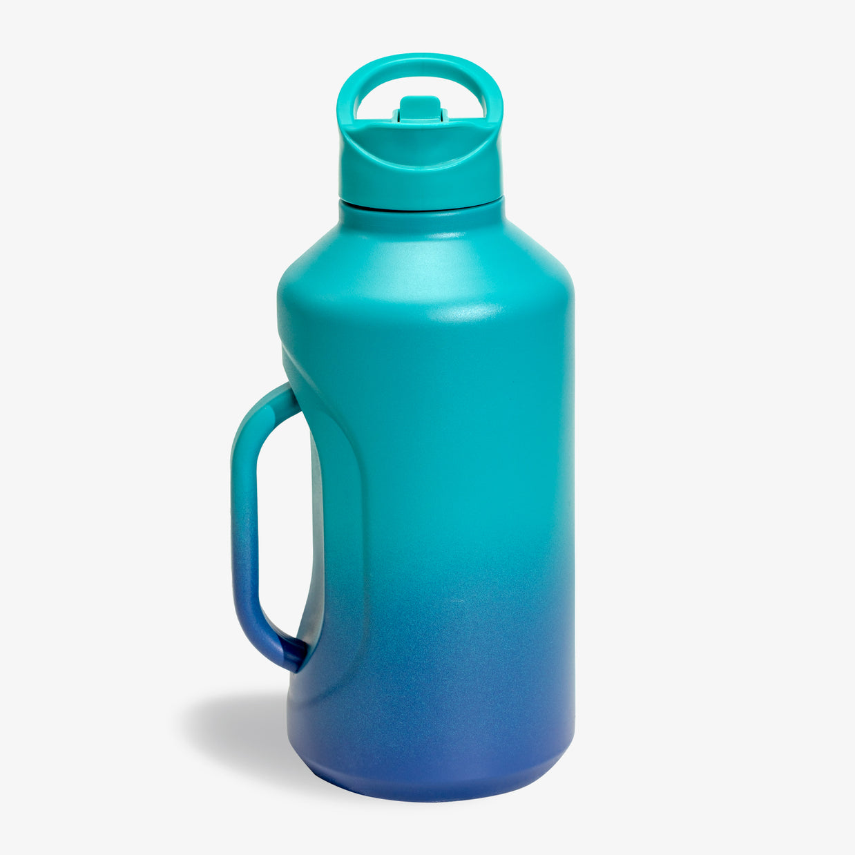 64 oz Insulated Water Bottle Jug with Straw and Handle,  Stainless Steel Water Flask Gradient_Blue