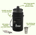 1 Gallon Water Bottle Insulated 128oz Stainless Steel Water Jug